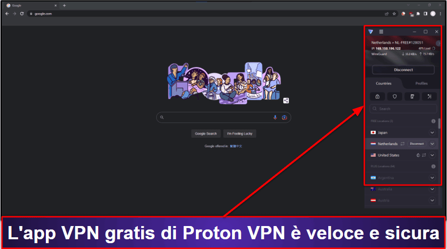 4. Proton VPN — App VPN gratuita veloce e sicura con dati illimitati