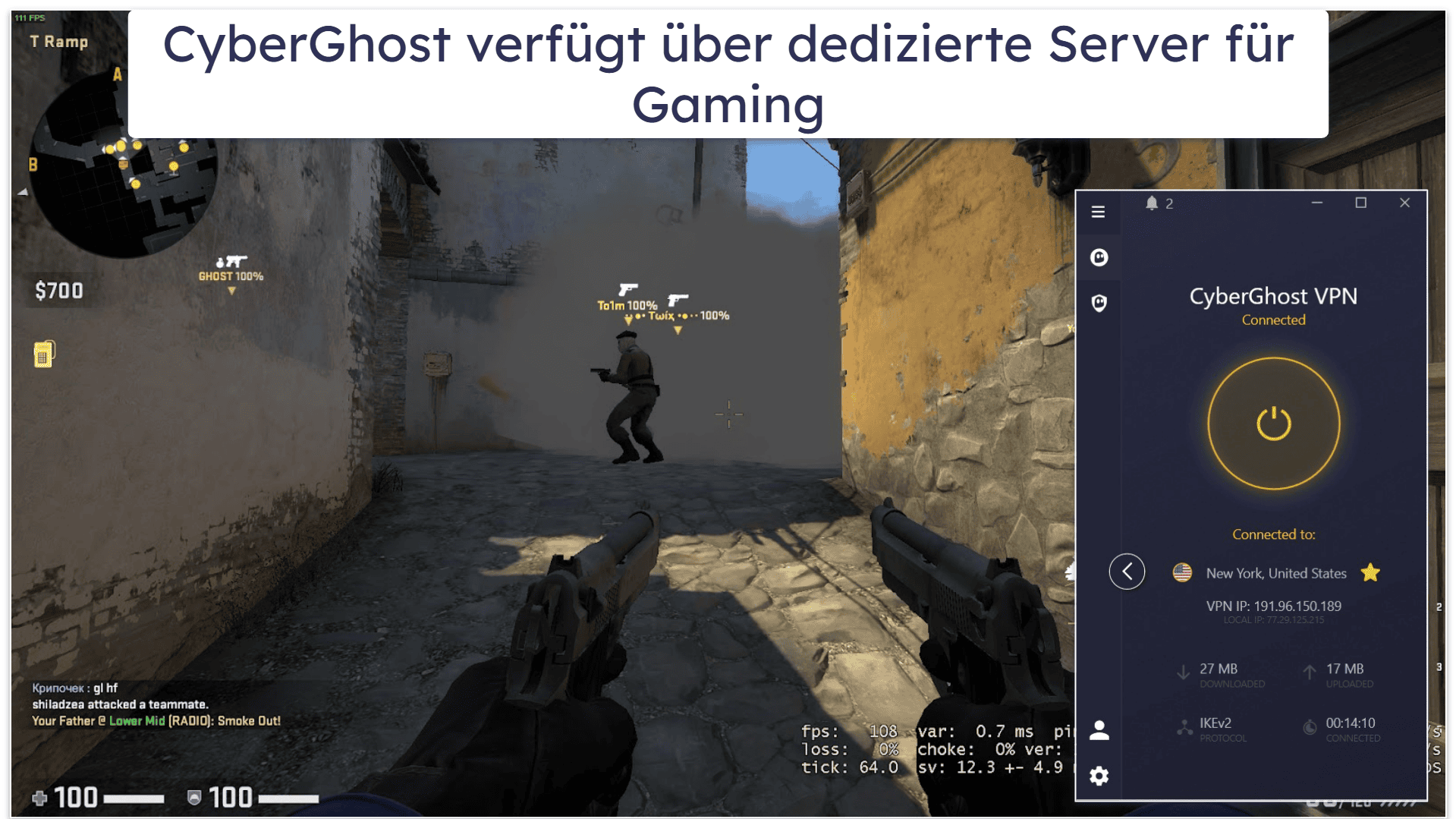 Gaming — CyberGhost VPN ist die bessere Option
