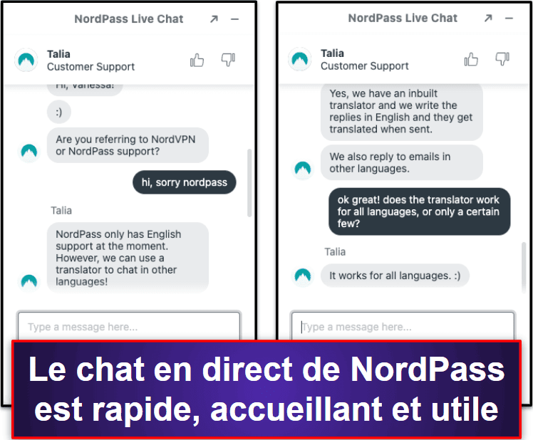 Assistance client de NordPass