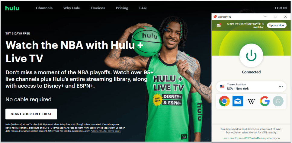 🥇1. ExpressVPN：观看 NBA 赛事的最佳综合 VPN
