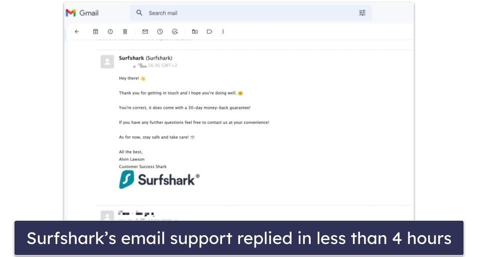 Surfshark Antivirus Customer Support