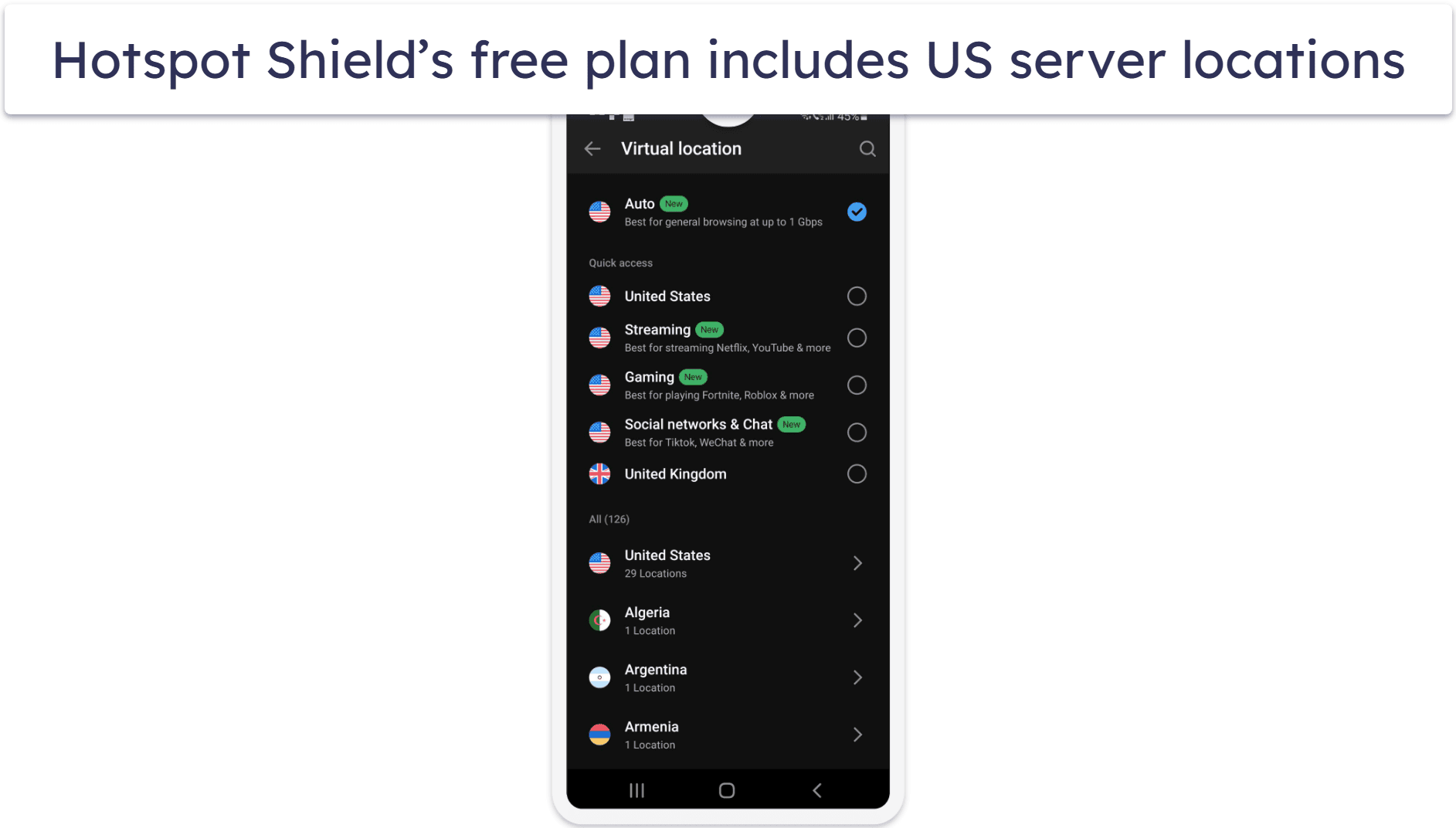 4. Hotspot Shield — Great Free Android VPN for Web Surfing (With Unlimited Data)