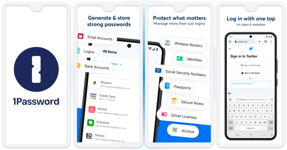 🥇1. 1Password — Best Android Password Manager in 2023