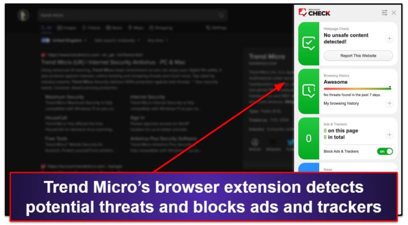 9. Trend Micro — лучший для безопасной работы в браузере и онлайн-платежей