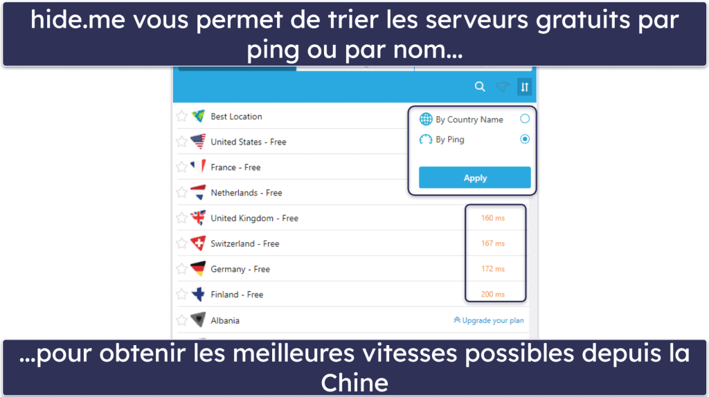 4. hide.me : Idéal pour rester connecté à vos applications favorites en Chine
