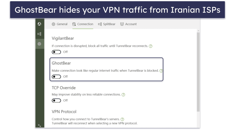 4. TunnelBear — Good Free VPN for Iran