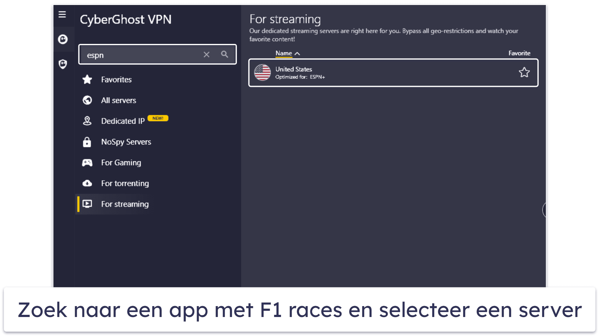 🥉3. CyberGhost VPN — Intuïtieve apps met speciale streamingservers