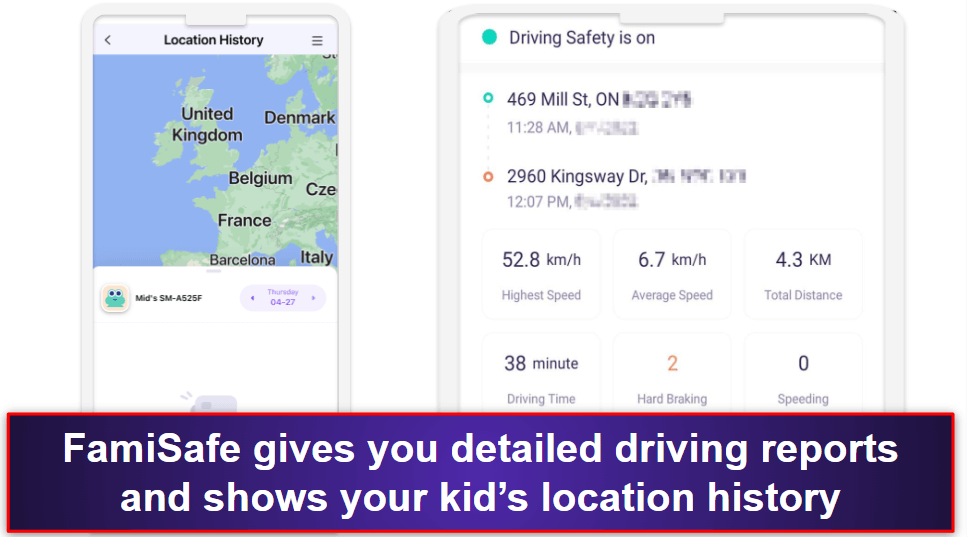 4. FamiSafe — Good for Tracking Teen Driving Habits on iOS