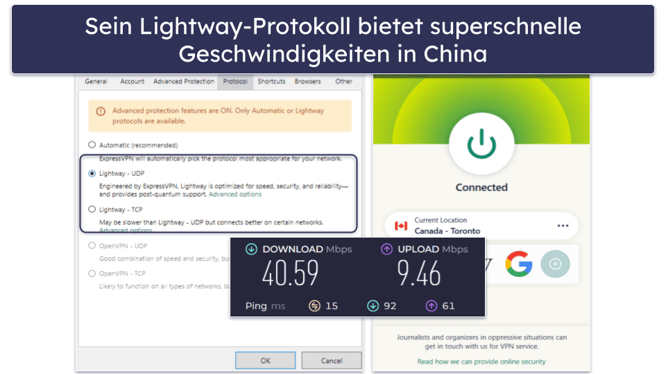 🥇 1. ExpressVPN: Allgemein das beste VPN für China