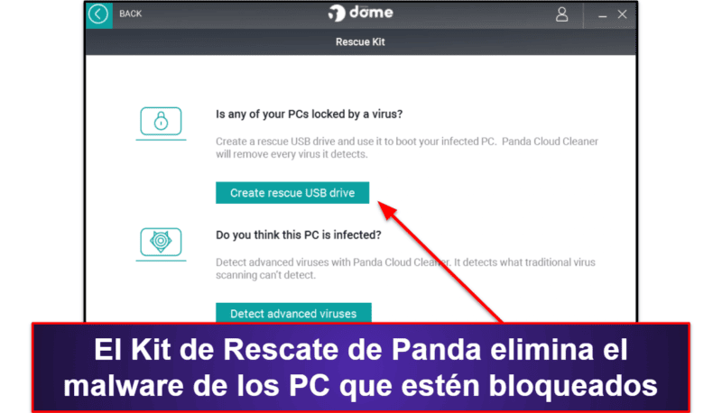 6. Panda Dome — El mejor cifrado de archivos y rescate de PCs infectados