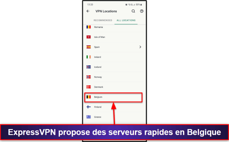 🥇 1. ExpressVPN — Le meilleur VPN global pour obtenir une adresse IP belge