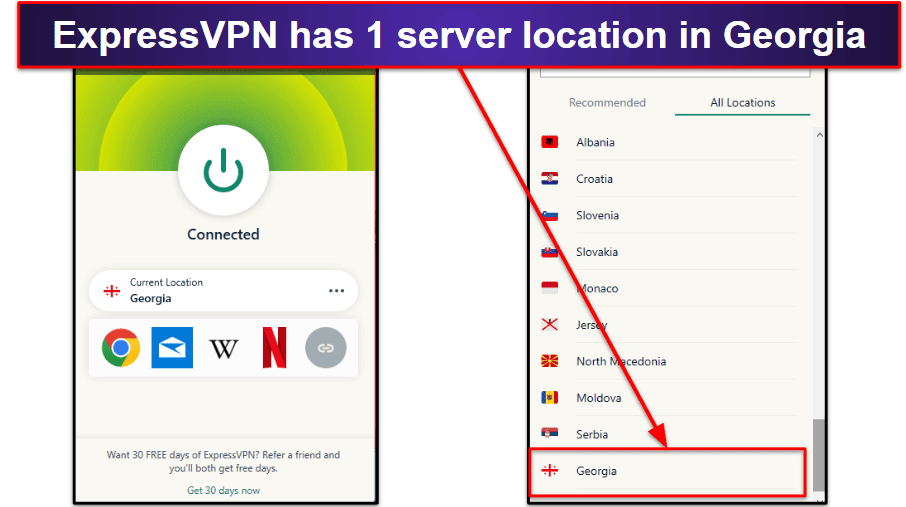 🥇 1. ExpressVPN – Best VPN for Getting a Georgian IP Address in 2023