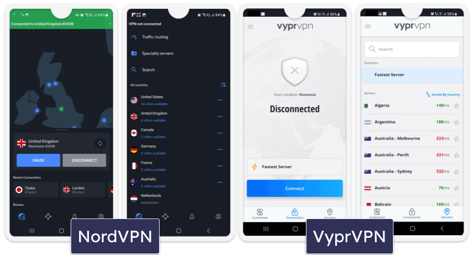 Apps &amp; Ease of Use — Both VPNs Are Very User-Friendly