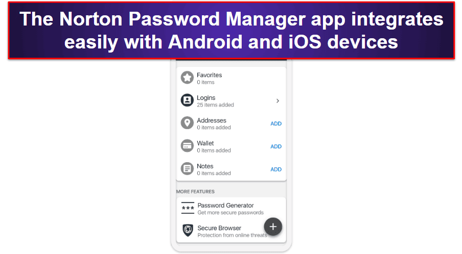Norton Password Manager Mobile App