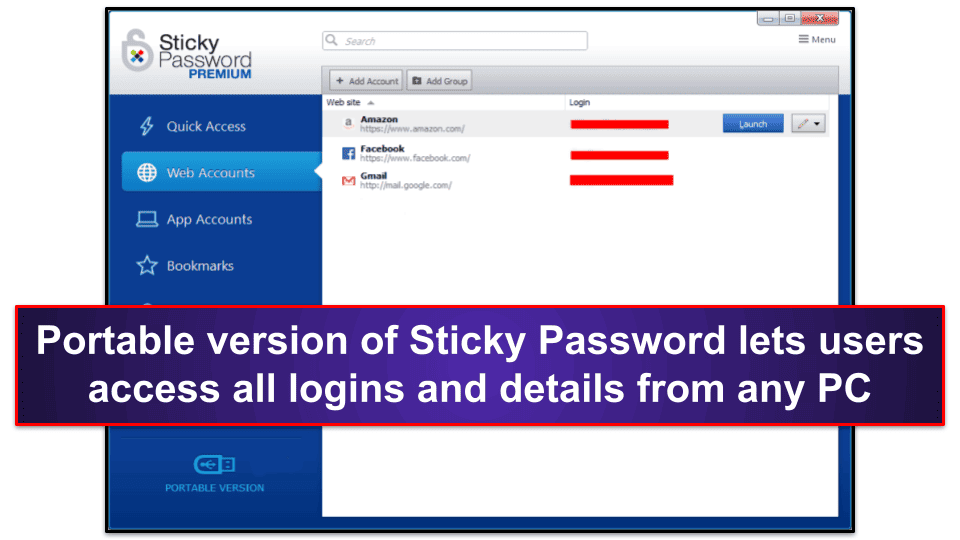 7. Sticky Password — Good Premium Plan With a Portable Option