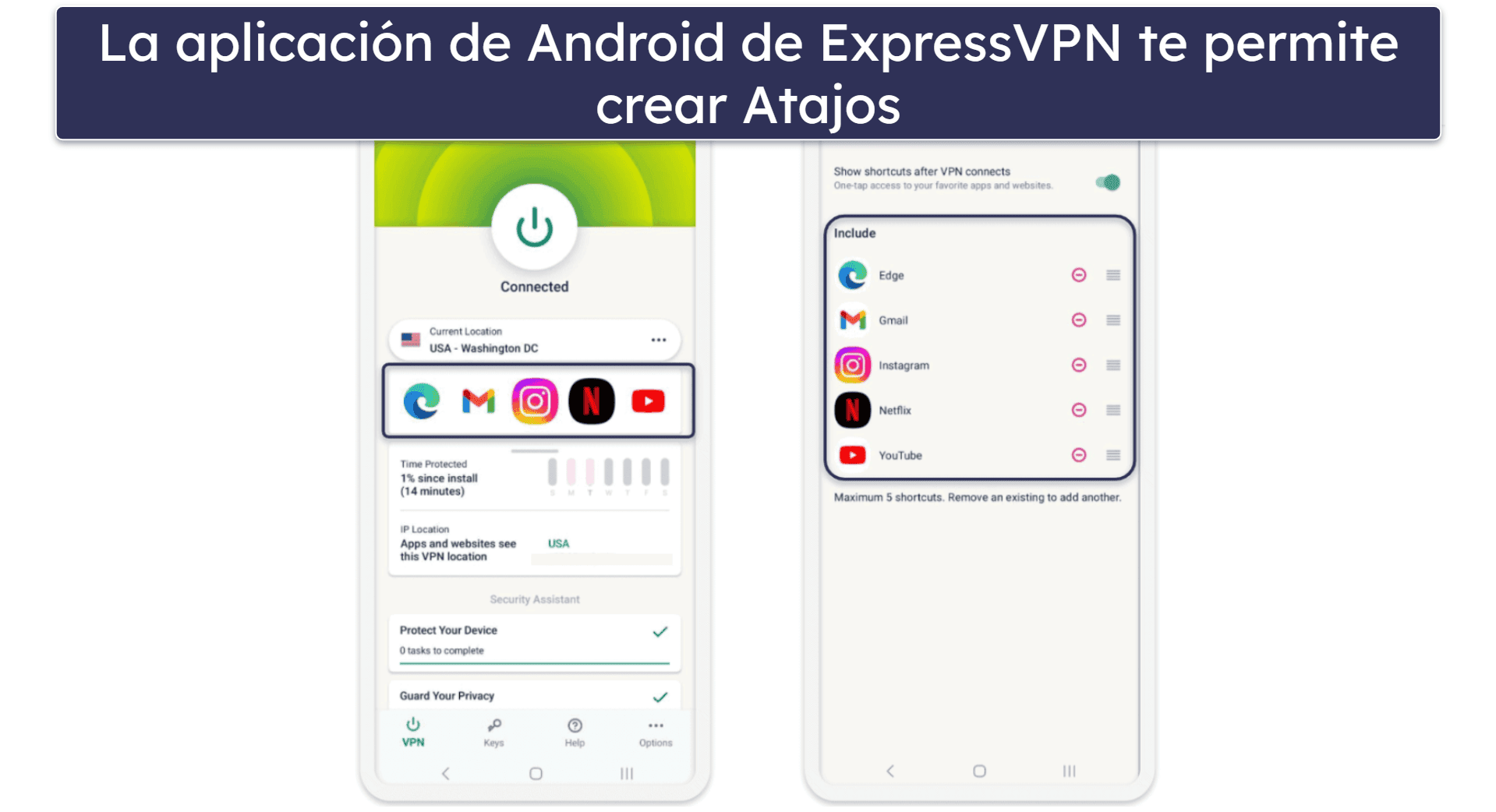 🥇1. ExpressVPN: mejor VPN para Android en 2026