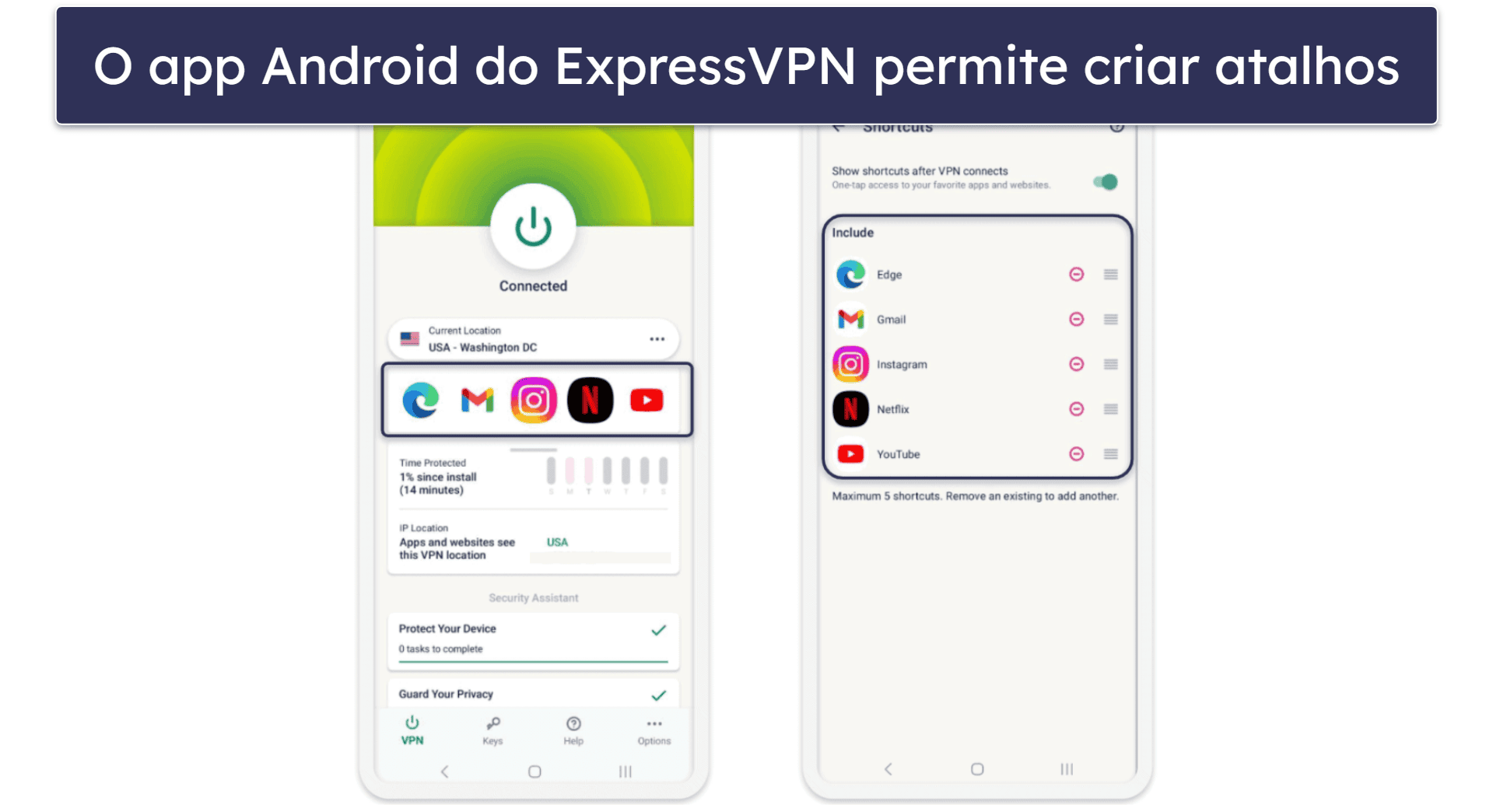 🥇1. ExpressVPN — Melhor VPN Geral para Android em 2026