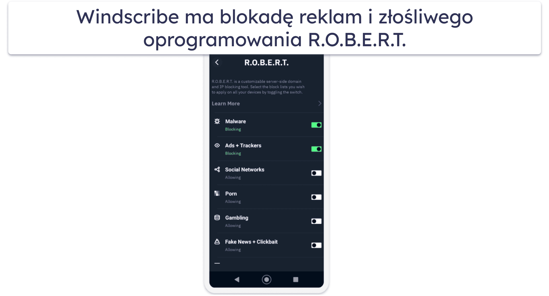 5. Windscribe — Dobry darmowy VPN na Androida do streamingu