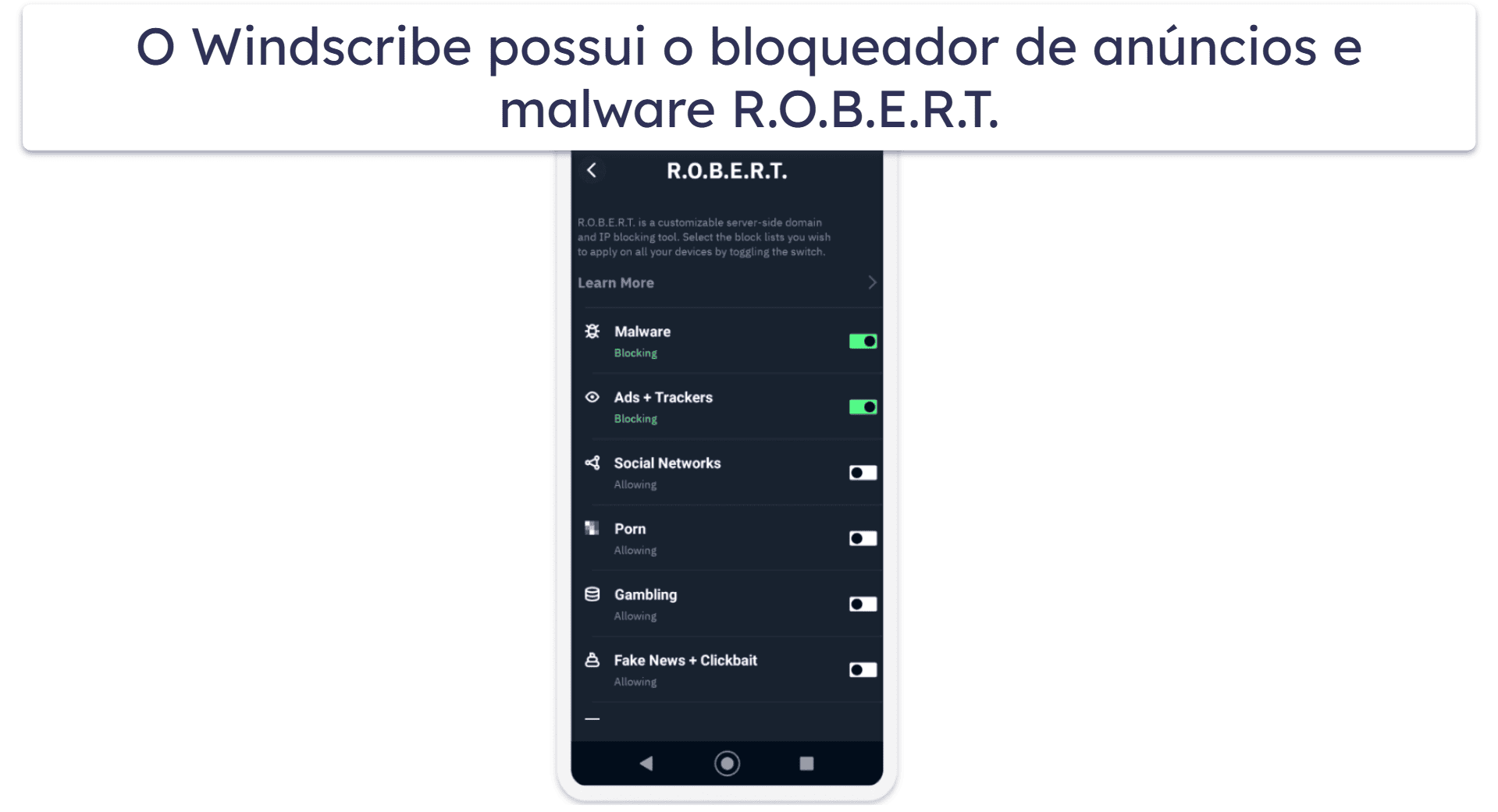5. Windscribe — Bom VPN Gratuito para Android para Streaming