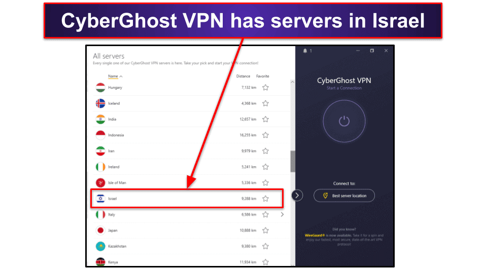 🥉3. CyberGhost VPN — Great VPN for Streaming With an Israeli IP Address