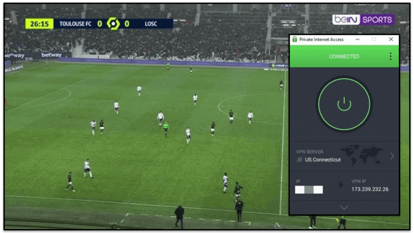 🥈2. Private Internet Access : applications mobiles intuitives pour regarder la Ligue 1