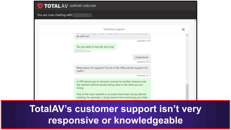 TotalAV Safe Browsing VPN Customer Support
