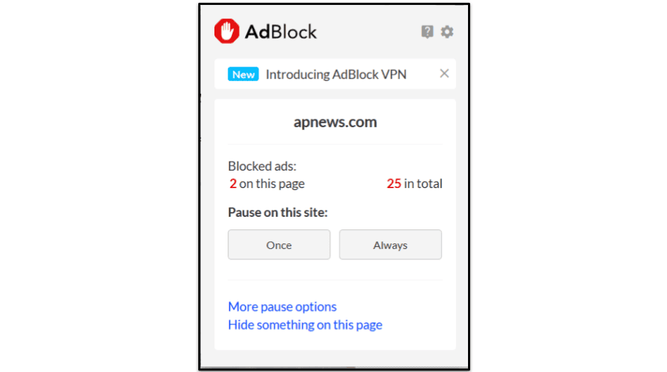 10. AdBlock — 무료 오픈 소스 광고 차단 확장 프로그램