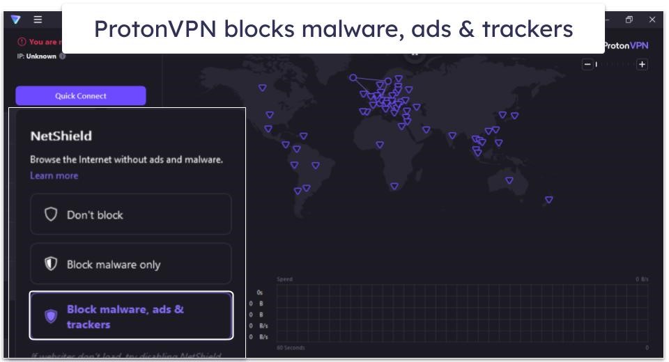8. ProtonVPN — Ad Blocker That Also Catches Malware