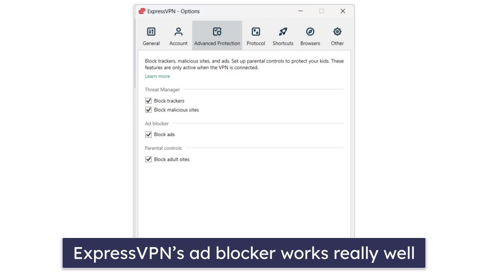 🥈2. ExpressVPN — Great Ad &amp; Tracker Blocker + The Best VPN On the Market