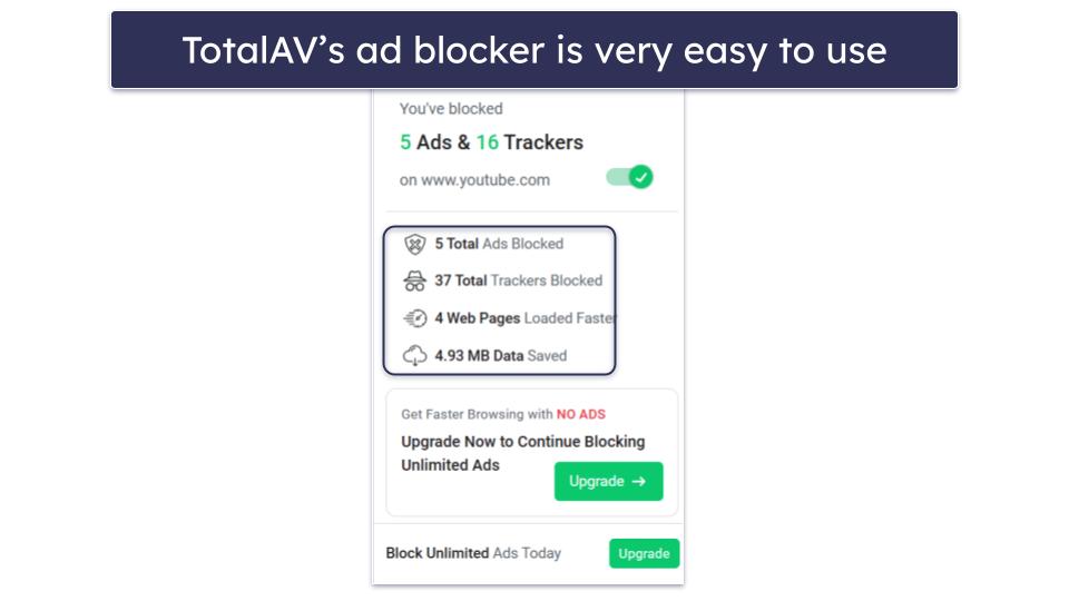 4. TotalAV — Reliable Antivirus With an Effective Ad Blocker