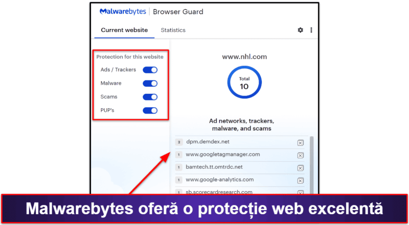 8. Malwarebytes — Cel mai bun pentru protecția de bază a securității cibernetice 