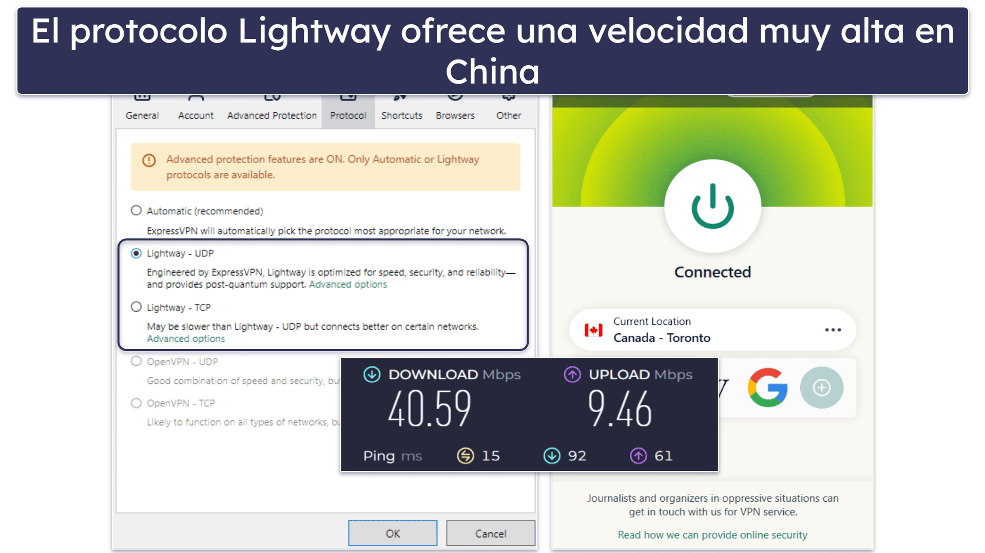 🥇 1. ExpressVPN: Es la mejor VPN para China en líneas generales