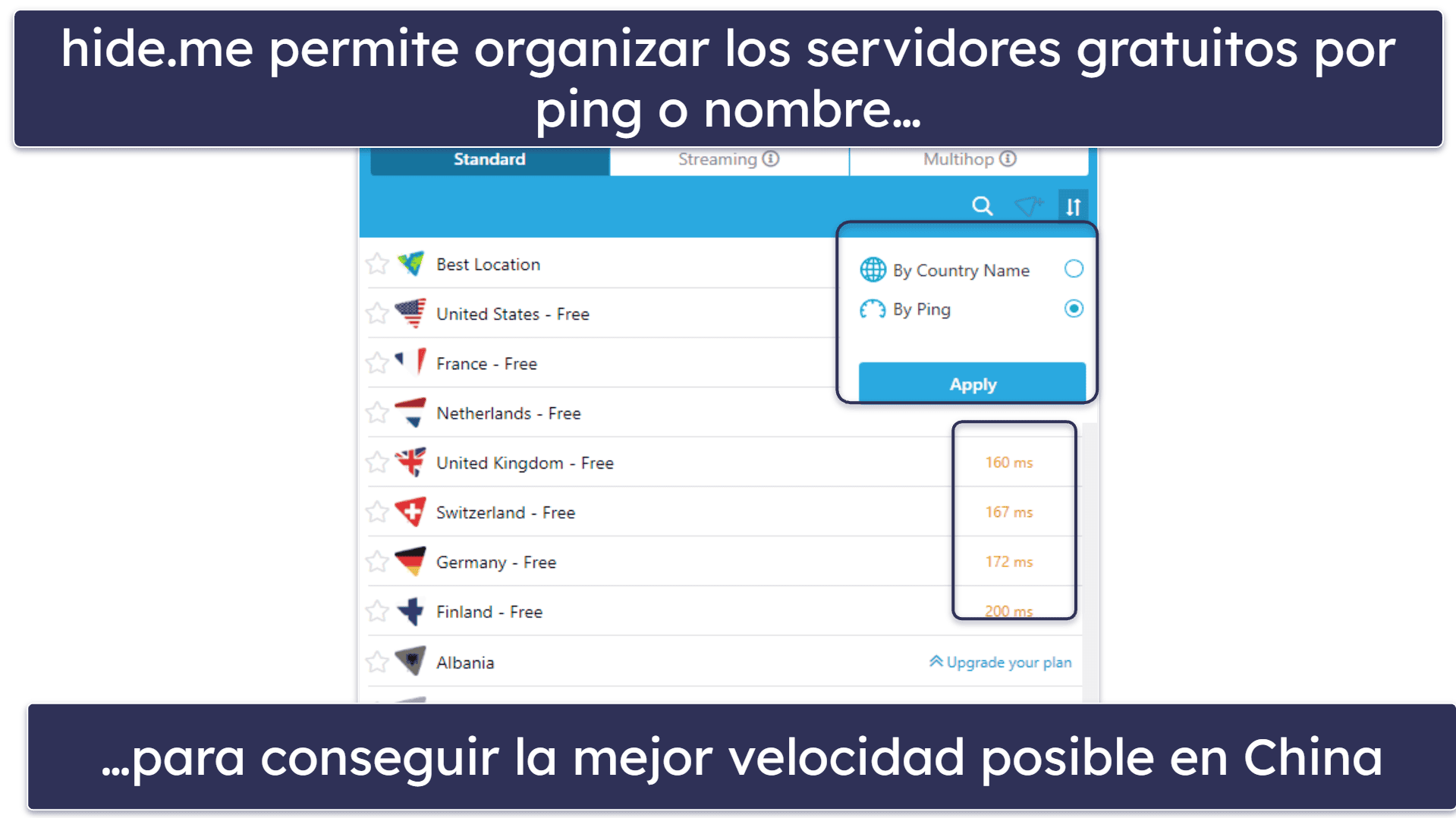 4. hide.me: Buena VPN para mantener la conexión con apps de uso diario en China