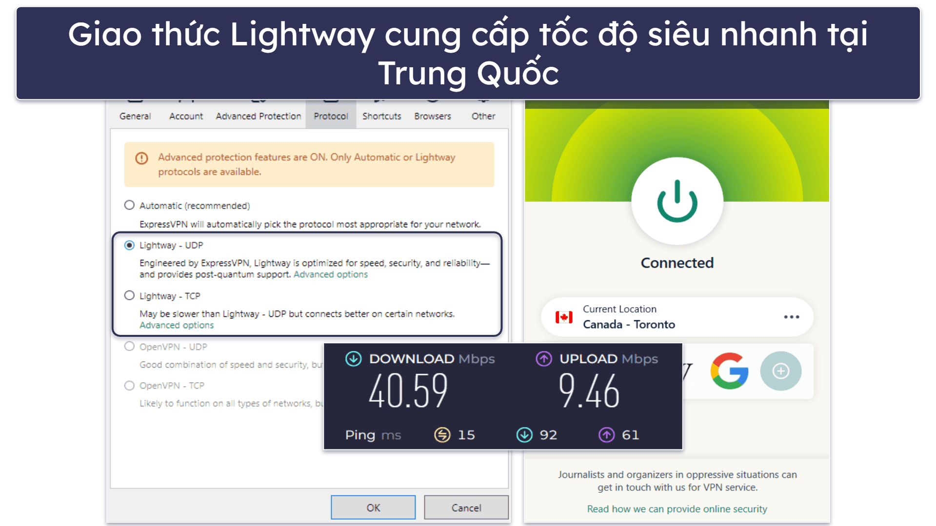 🥇 1. ExpressVPN: VPN tốt nhất toàn diện cho Trung Quốc