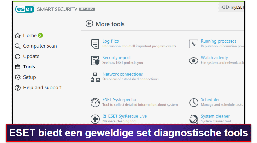 10. ESET Smart Security Premium — Goede malware scans &amp; geavanceerde diagnostiek