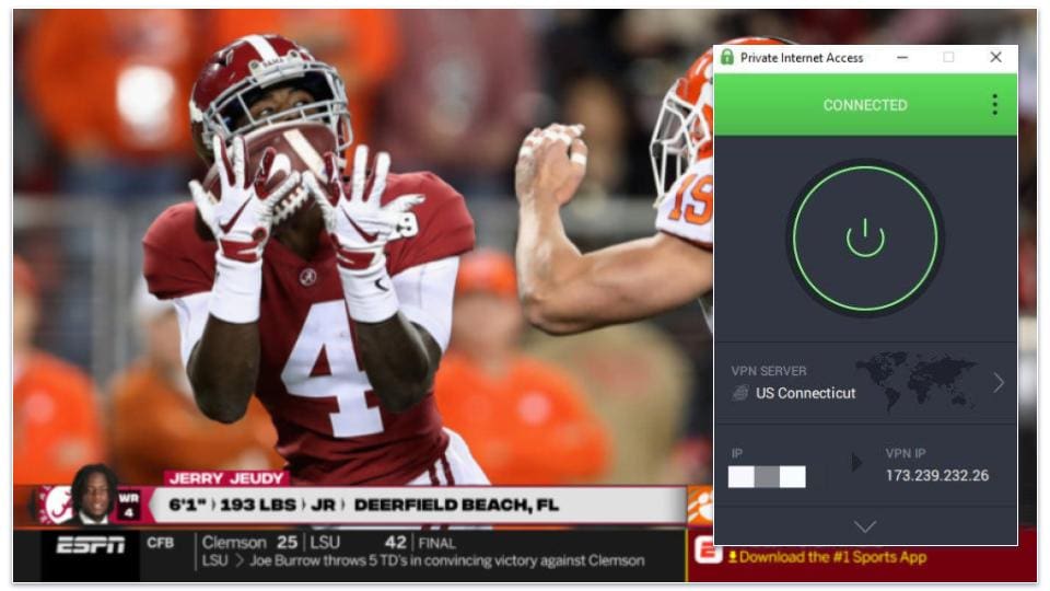 🥈2. Private Internet Access — User-Friendly Mobile Apps For Watching College Football