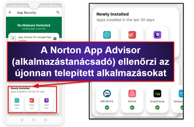 A Norton 360 mobil app