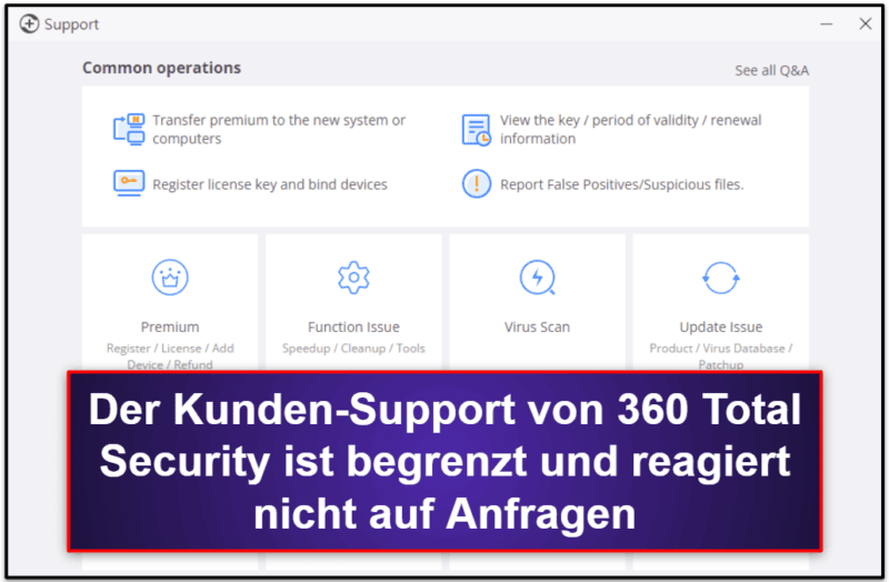 360 Total Security – Kunden-Support