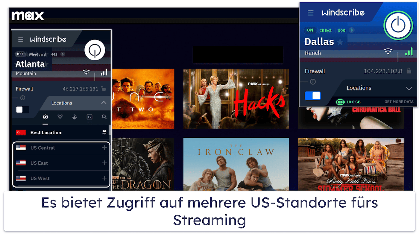 4. Windscribe — Gutes kostenloses VPN für zuverlässiges Streaming
