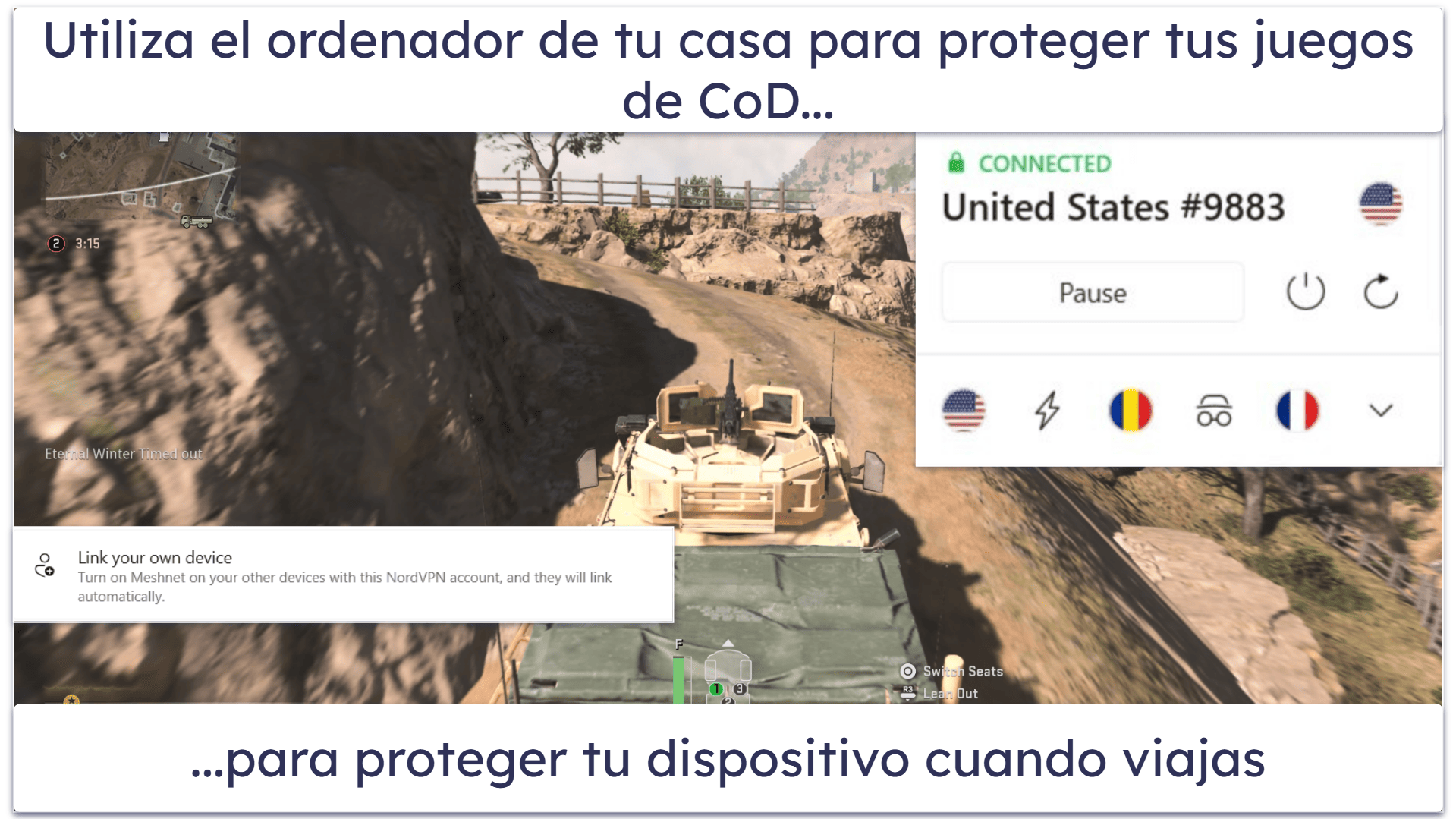 4. NordVPN — ideal para jugar con total seguridad y para fiestas LAN virtuales