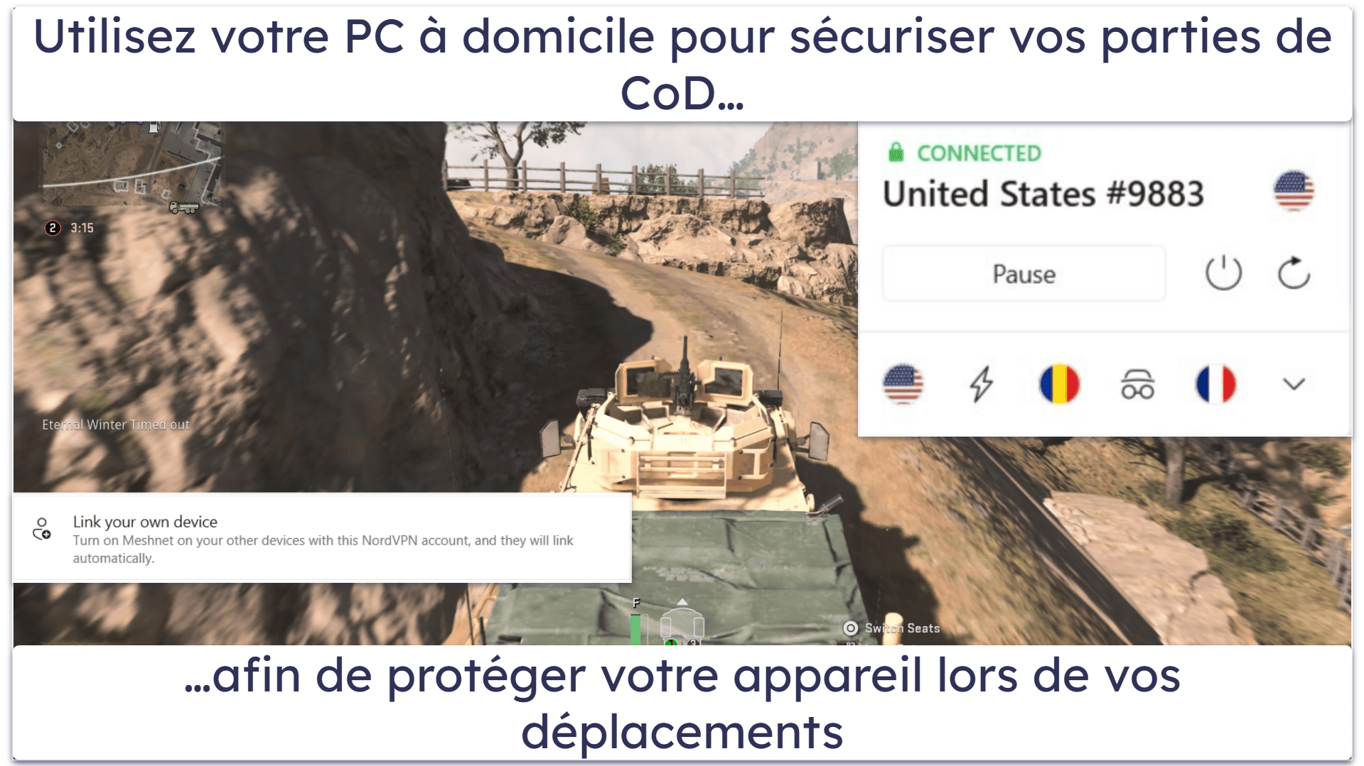 4. NordVPN — Idéal pour des parties sécurisées et des parties LAN virtuelles