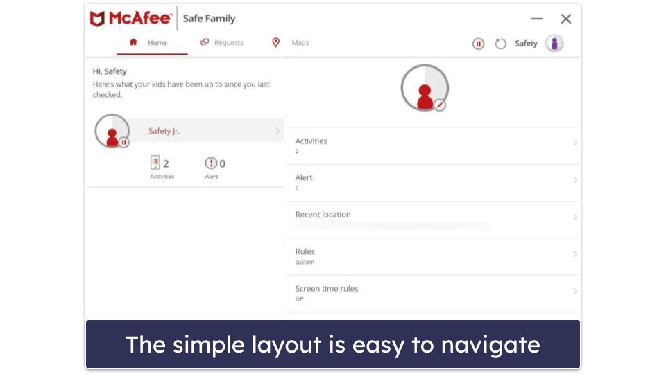 McAfee Safe Family Ease of Use