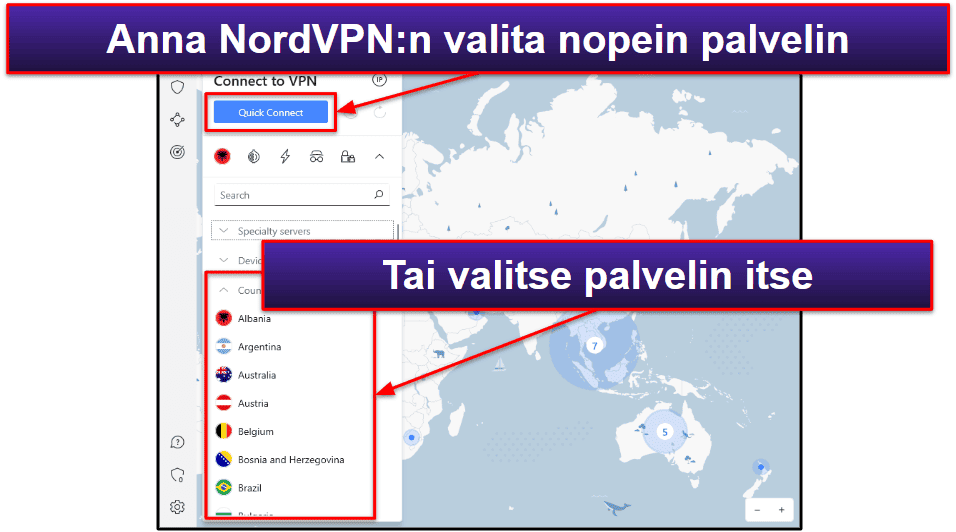 NordVPN Helppokäyttöisyys: Mobiili- ja tietokonesovellukset