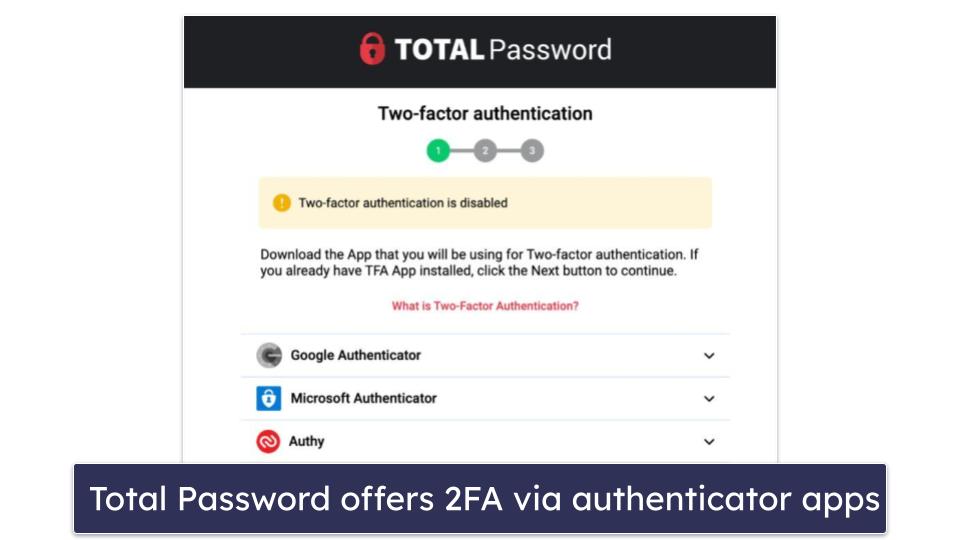 Total Password Security Features