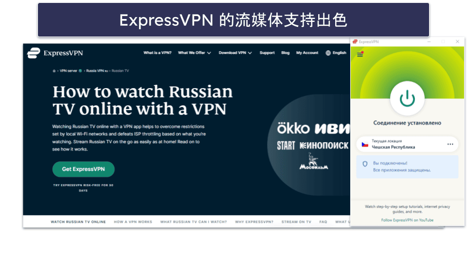 🥇1. ExpressVPN: 2026 年综合最佳俄罗斯 VPN
