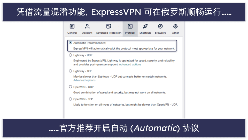 🥇1. ExpressVPN: 2026 年综合最佳俄罗斯 VPN
