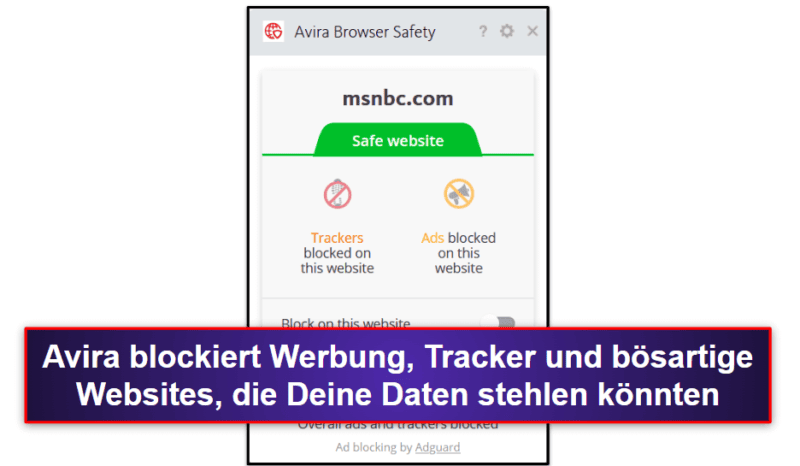 4. Avira — Umfassender Werbeblocker und Webschutz