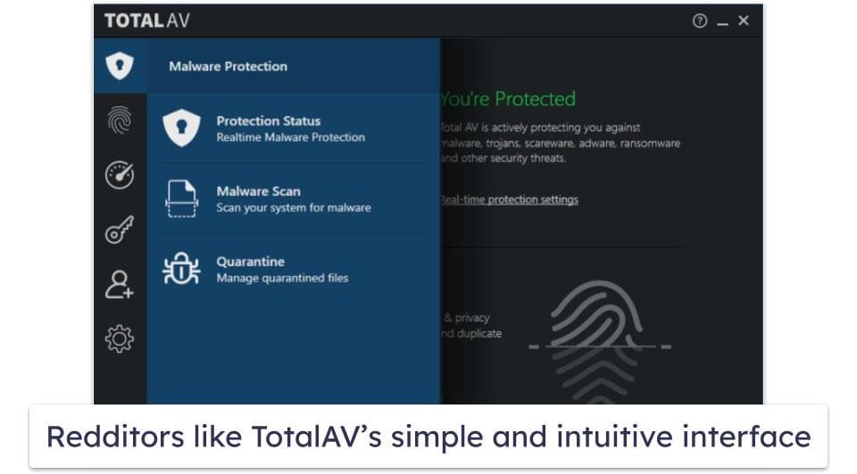 🥈2. TotalAV — Intuitive Antivirus Favored by Redditors for Its Simplicity