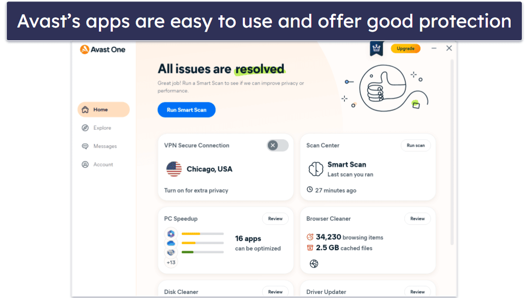 5. Avast — Strong Web &amp; Behavior Shields + Sandbox