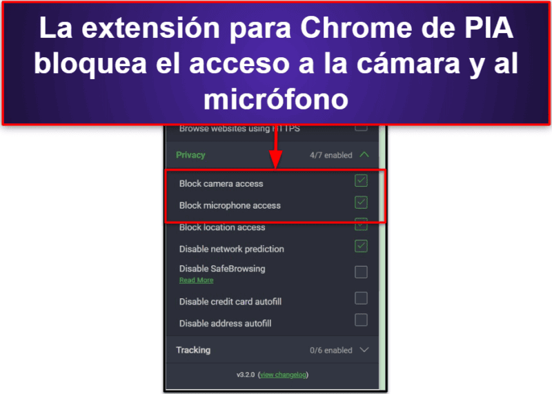 🥈2. Private Internet Access: Ofrece una extensión para Chrome repleta de características y con algunas funciones de privacidad adicionales